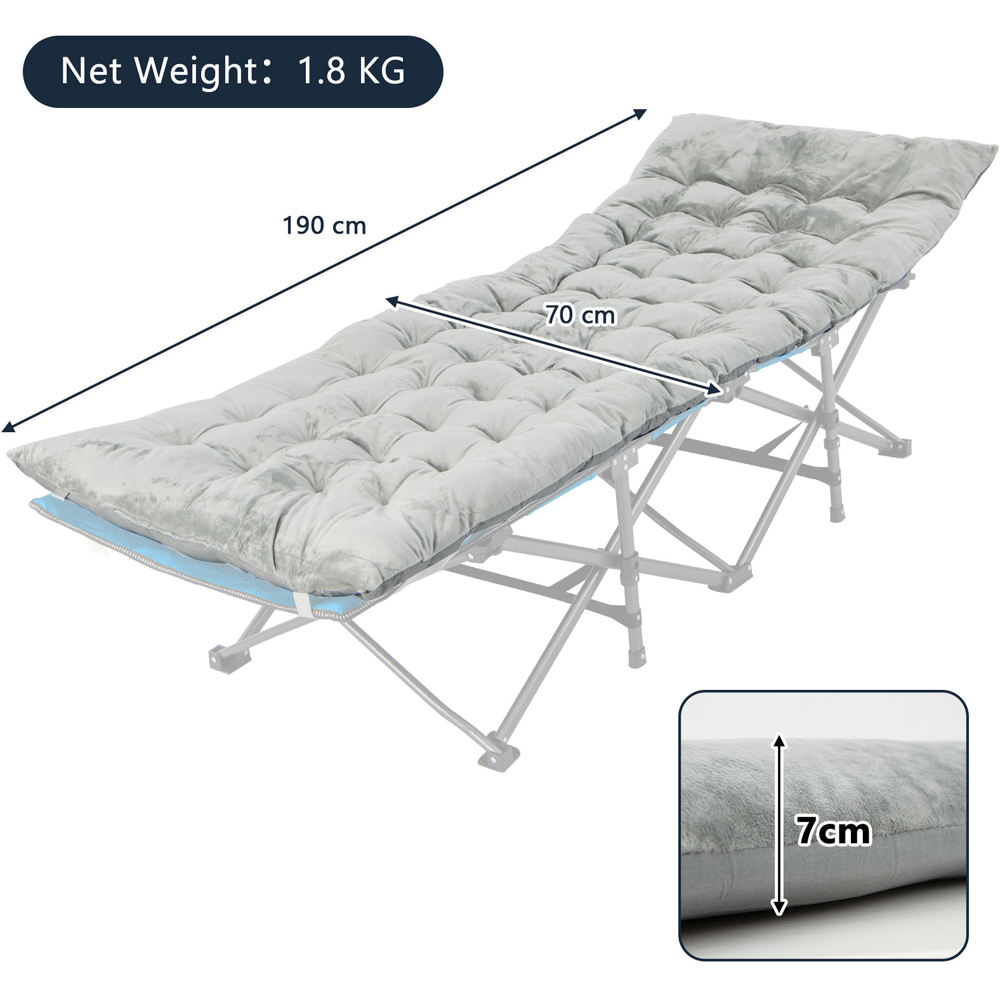 Costway Grey Crystal Velvet Outdoor Camping Mattress Image 8