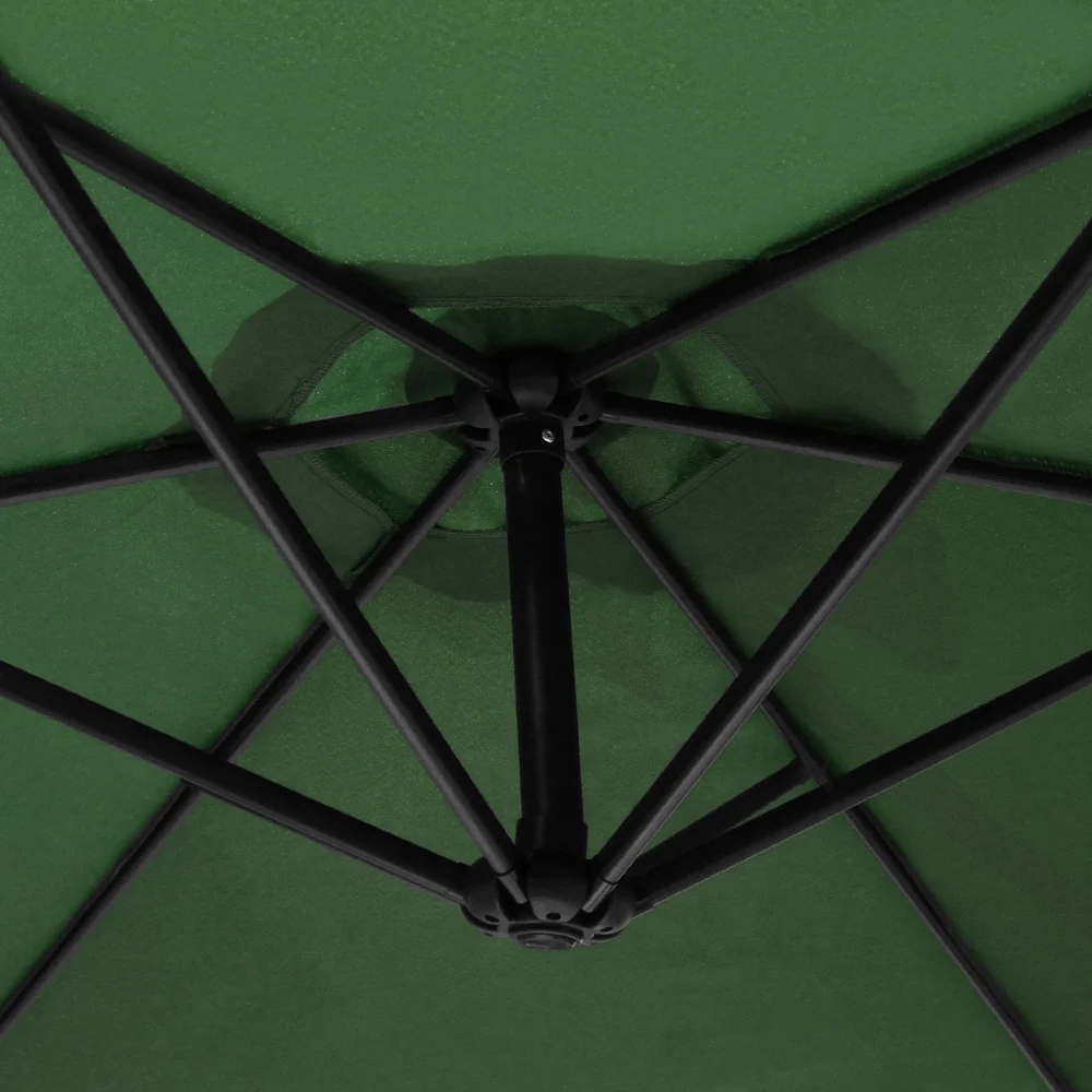 MonsterShop Green LED Cantilever Parasol with Fan Base 3m Image 4