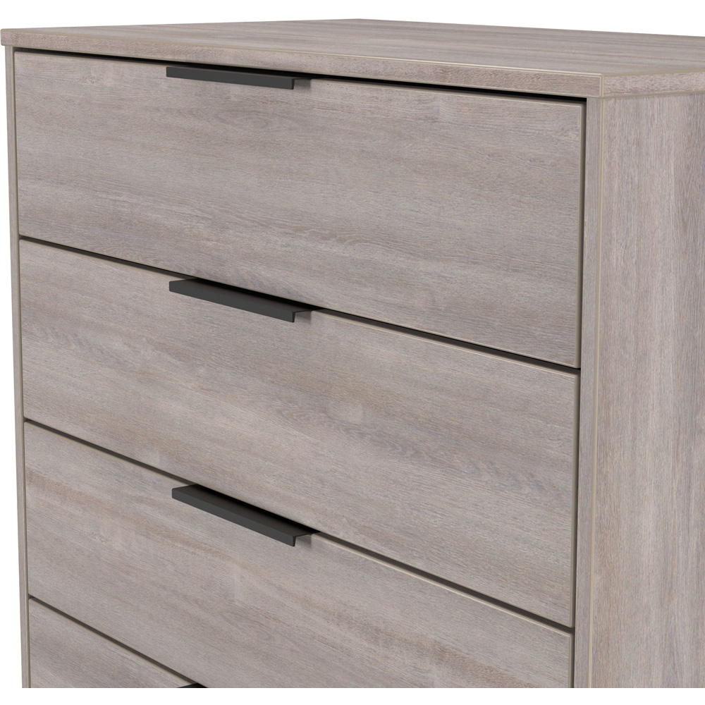 Crowndale Hong Kong 4 Drawer Grey Oak Chest of Drawers Ready Assembled Image 5