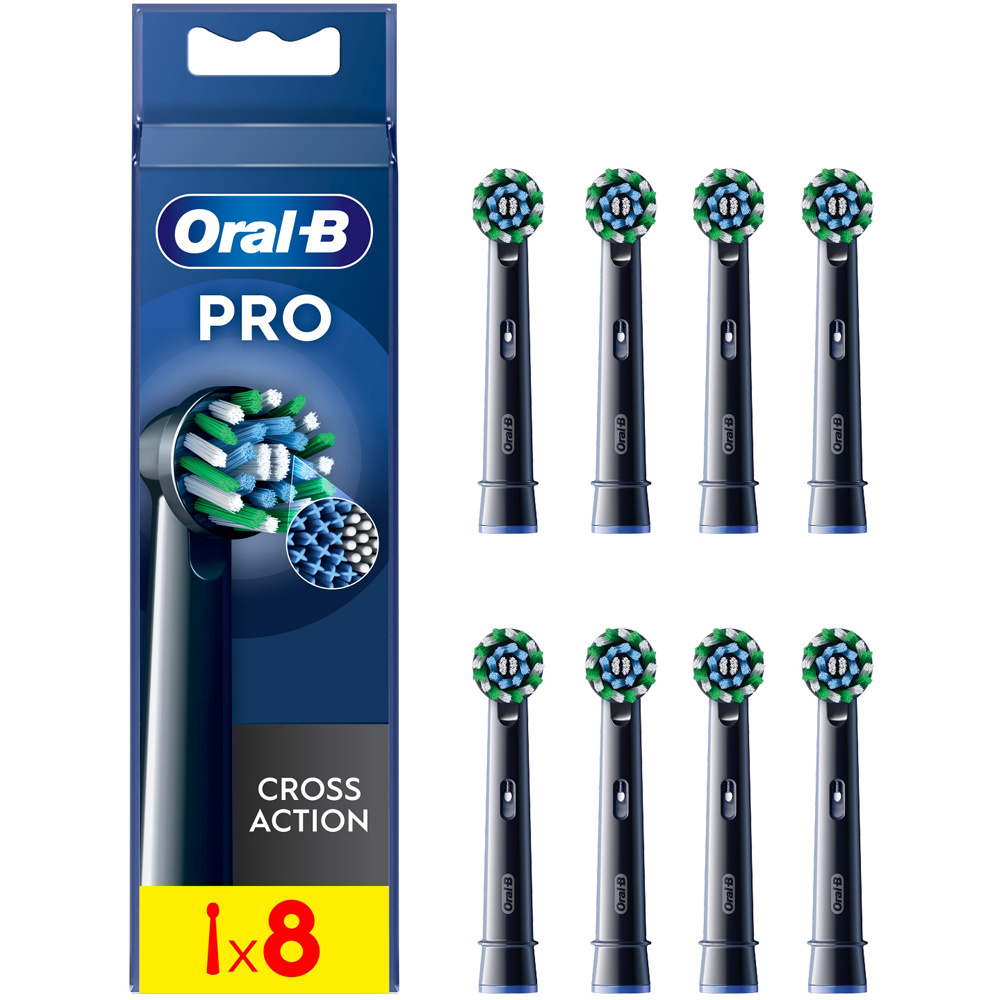 Oral-B Cross Action Black X-Filaments Replacement Head 8 Pack Image 2