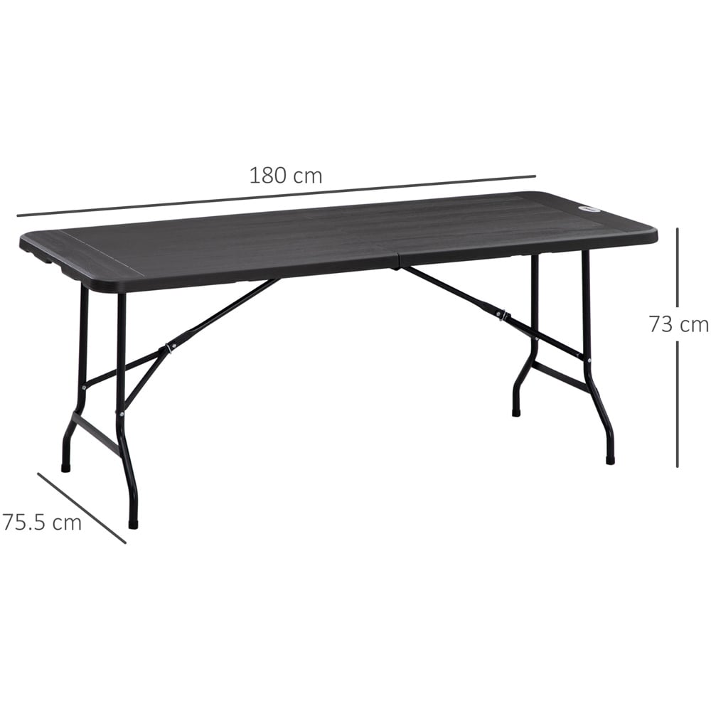 Outsunny 6 Seater Black Folding Garden Dining Table Image 8