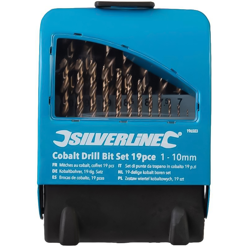 Silverline 1 - 10mm Cobalt Drill Bit 19 Piece Set Image 1