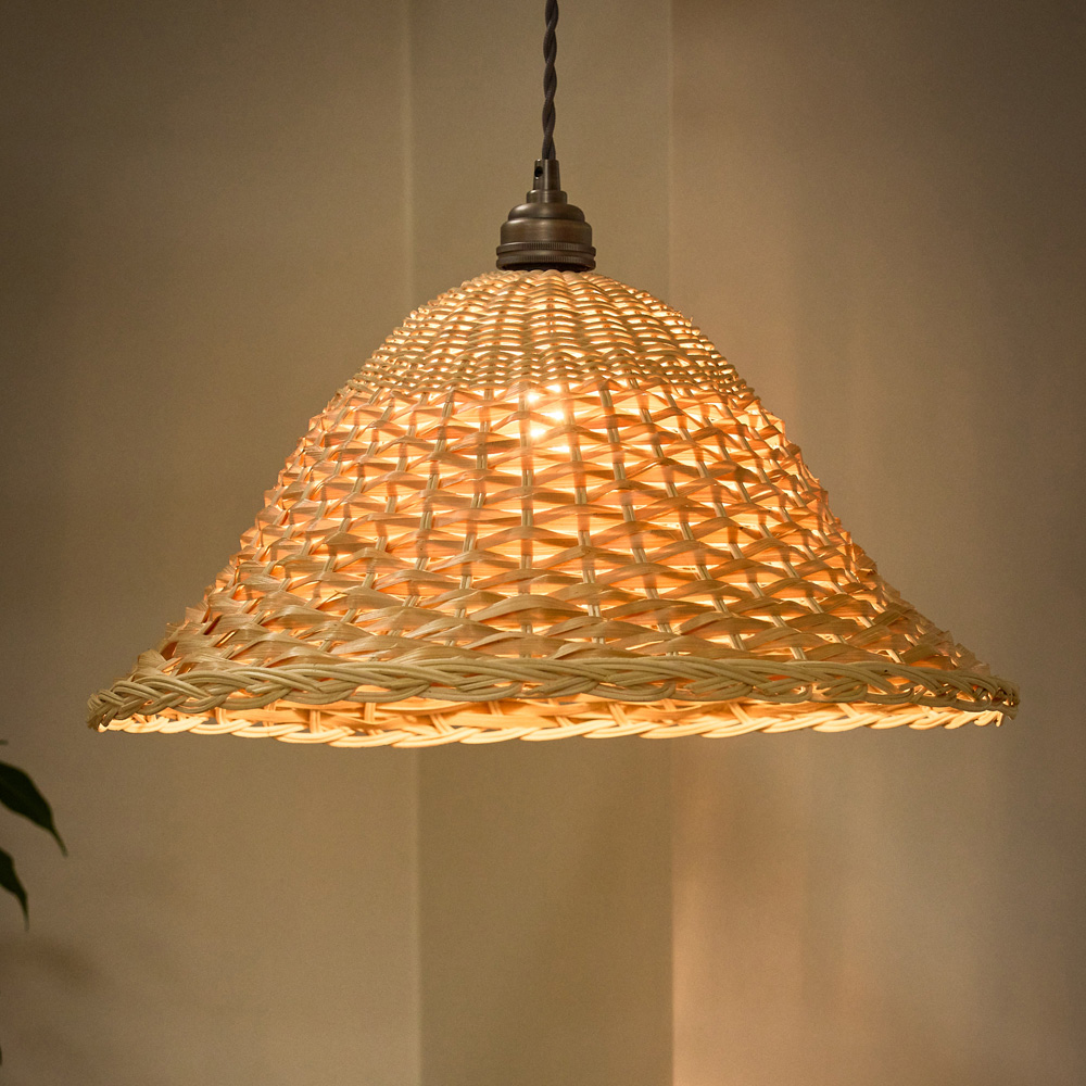 Dibor Natural 2 Tone Rattan Ceiling Light Shade Image 3