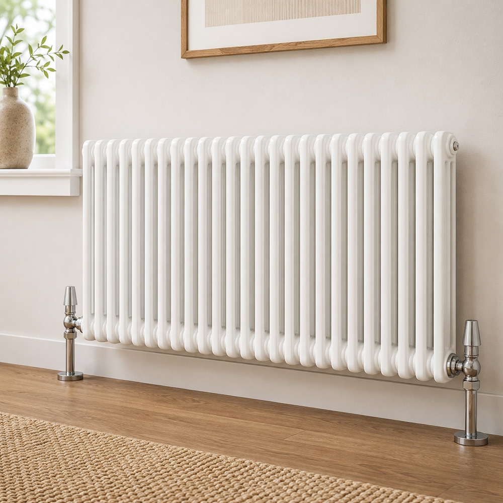 Go Bathrooms Upton White Triple Horizontal Column Radiator 600 x 1370mm Image 3