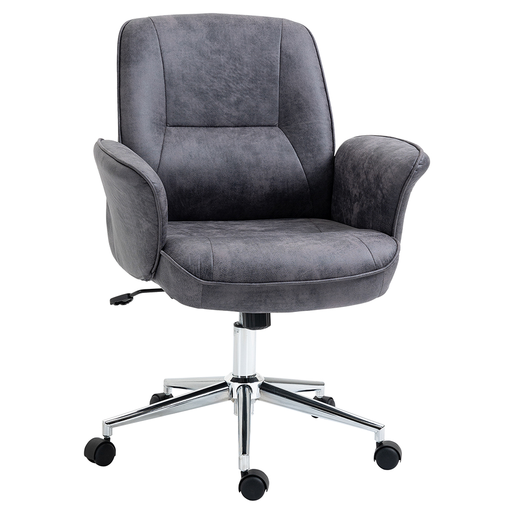 Portland Charcoal Grey Microfiber Swivel Office Chair Image 2