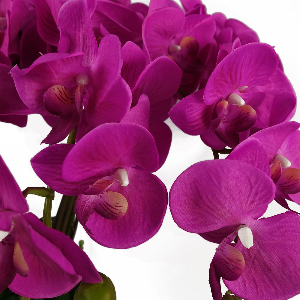 Leaf Dark Pink Deluxe Bush Orchid Artificial Plant in Pot 2.8ft Image 3