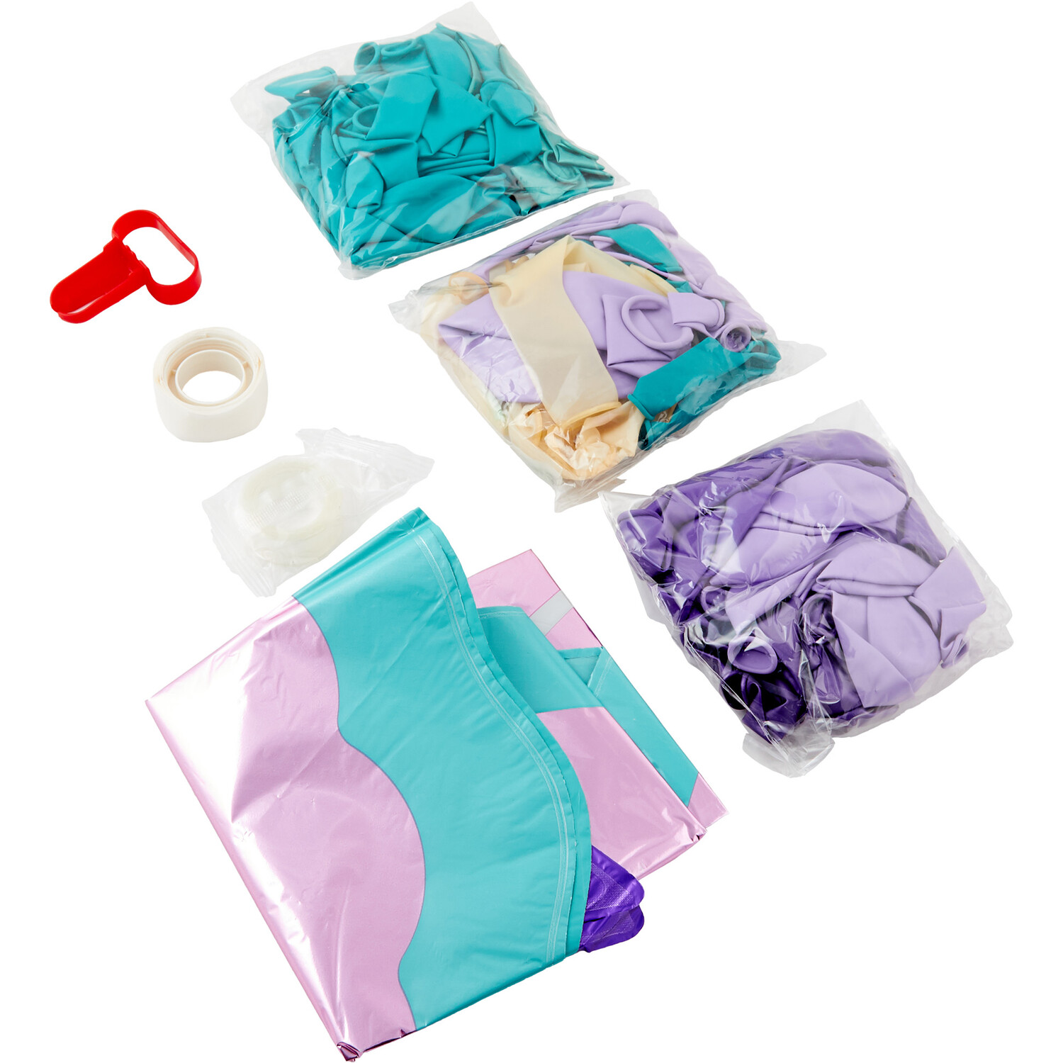 Pack of 100 Mermaid Balloon Arch Kit - Multicolour Image 3