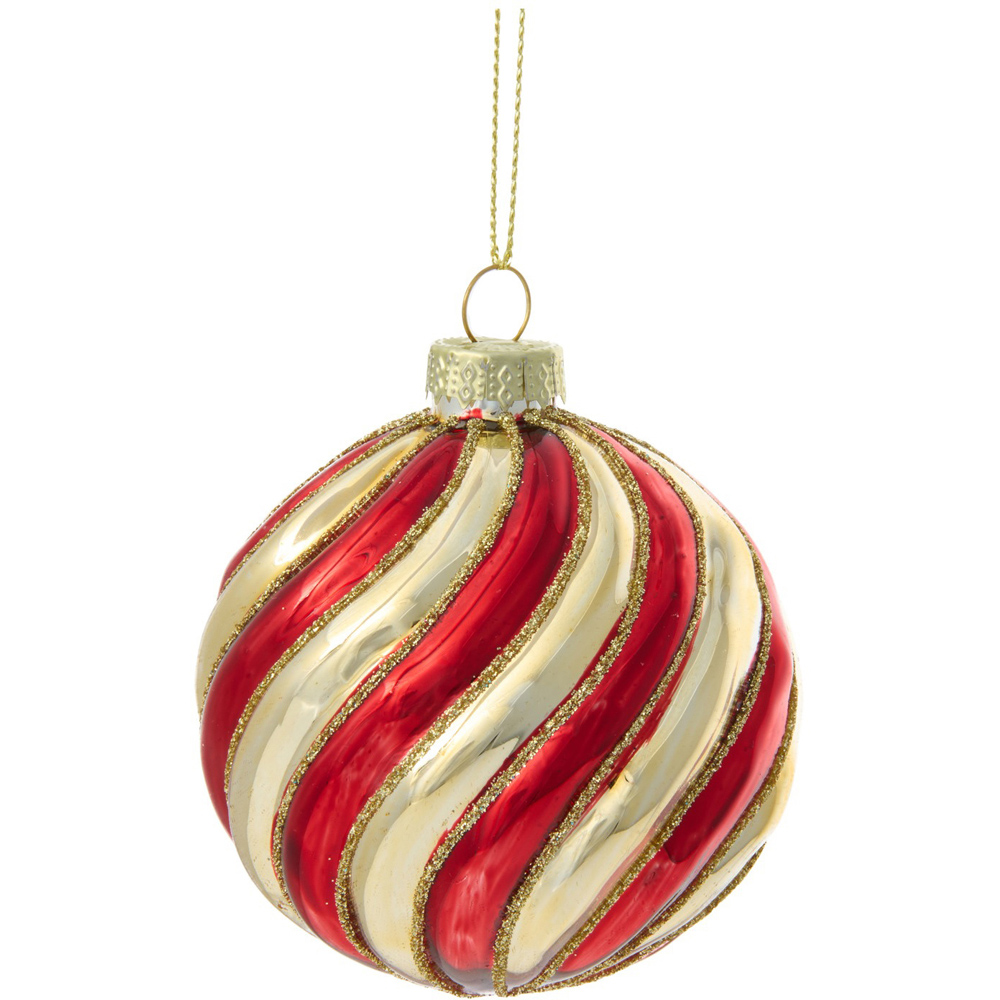Red and Gold Glass Bauble Image 4