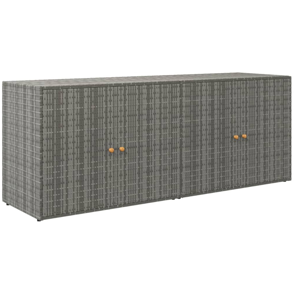 vidaXL 4 Door Grey Poly Rattan Garden Storage Cabinet Image 2
