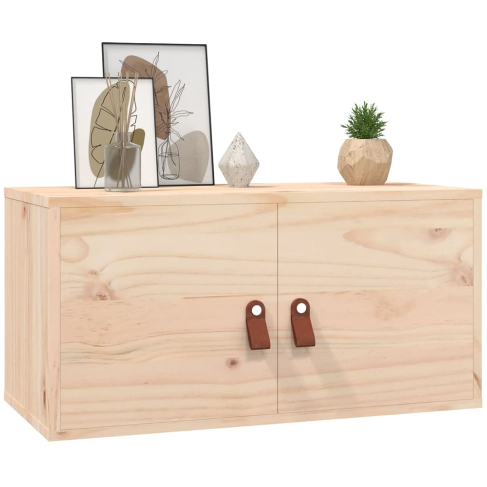 vidaXL 2 Door Natural Pine Wood Wall Cabinet Image 6