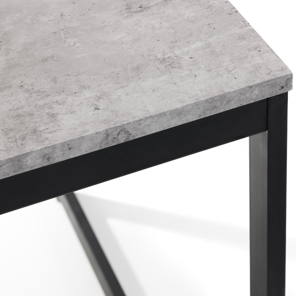Julian Bowen Staten Kari Concrete Effect 4 Seater Dining Set with Bench Grey Image 7