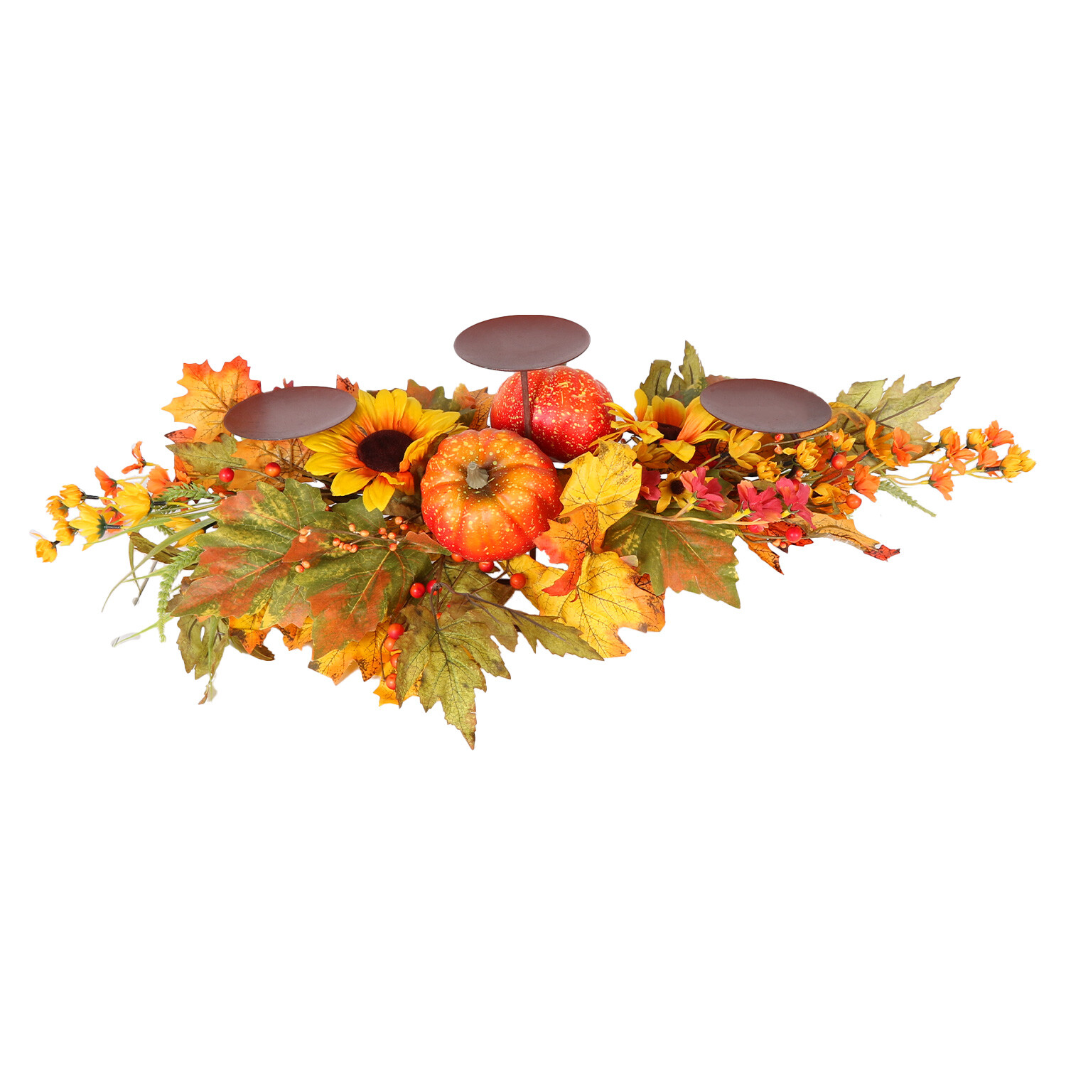 Floral Pumpkin Autumnal Candle Holder Image