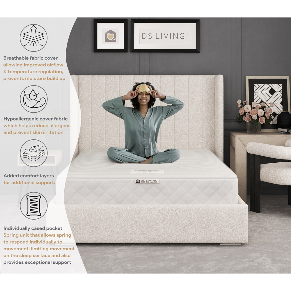 DS Living Aurora Serenity Single 1000 Pocket Sprung Mattress with Comfort Layers Image 6