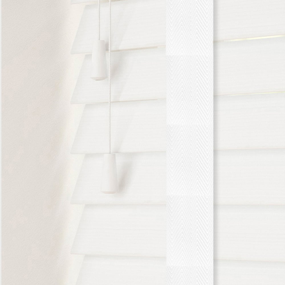 Caecus Faux Wood Tape Venetian Blind White 180 x 120cm Image 1