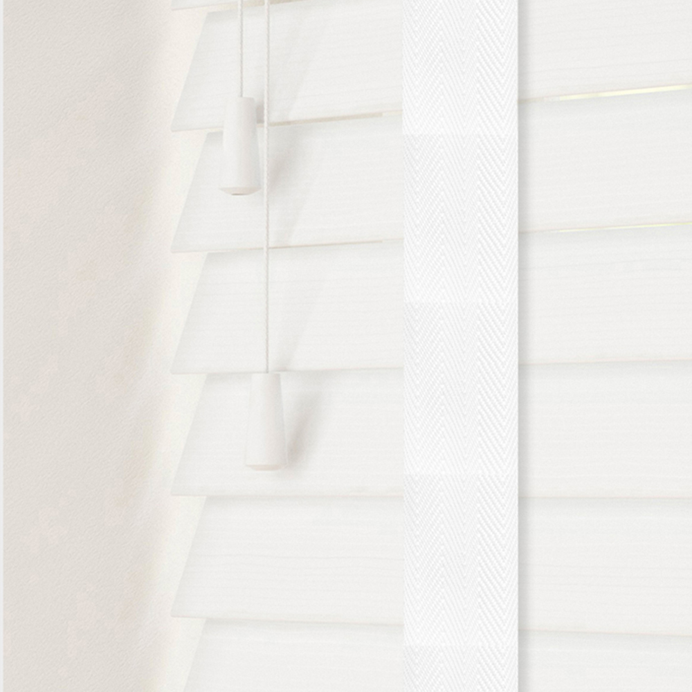 Caecus Faux Wood Tape Venetian Blind White 60 x 120cm Image 1