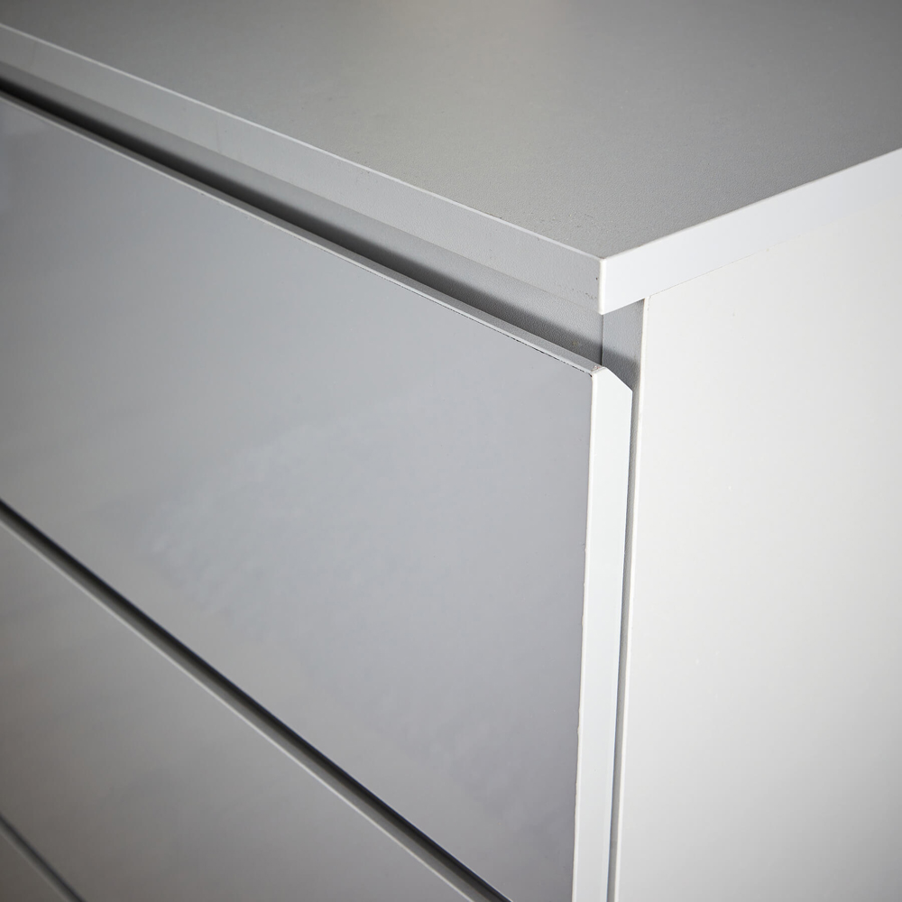 Home Source Lugano 6 Drawer Grey Wide Chest of Drawers Image 4