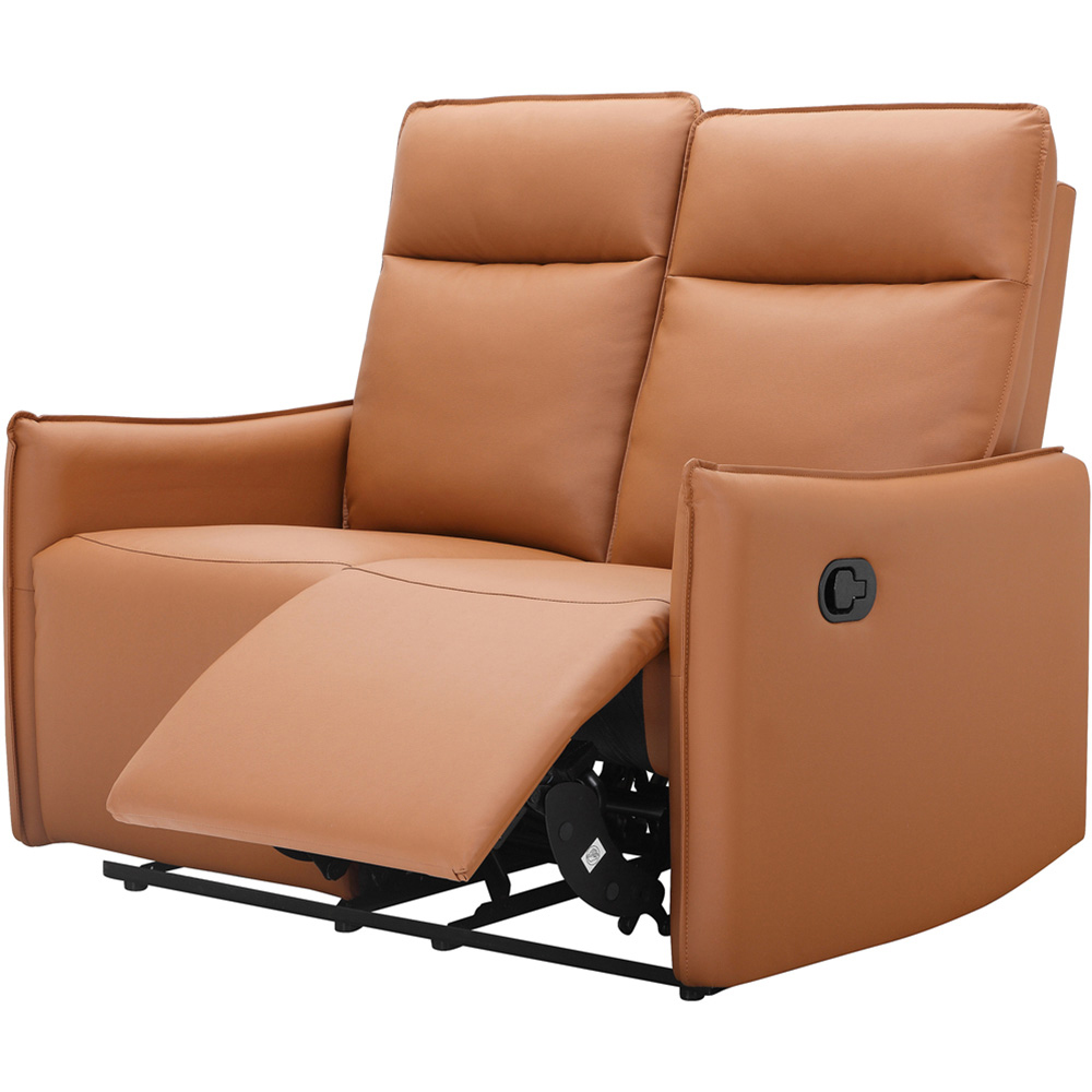 Dorel Lugo 2 Seater Cognac PU Manual Recliner Sofa Image 4