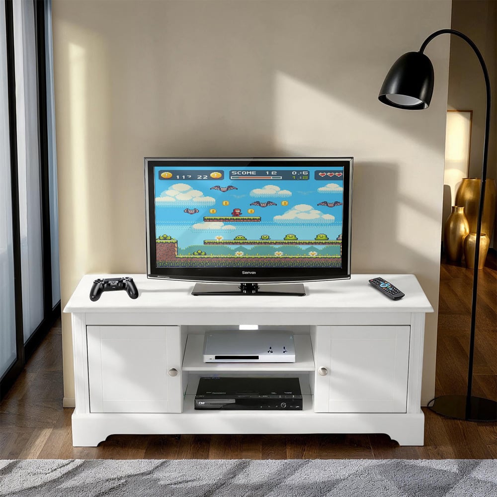 Seconique Stratford 2 Door White TV Unit Image 8