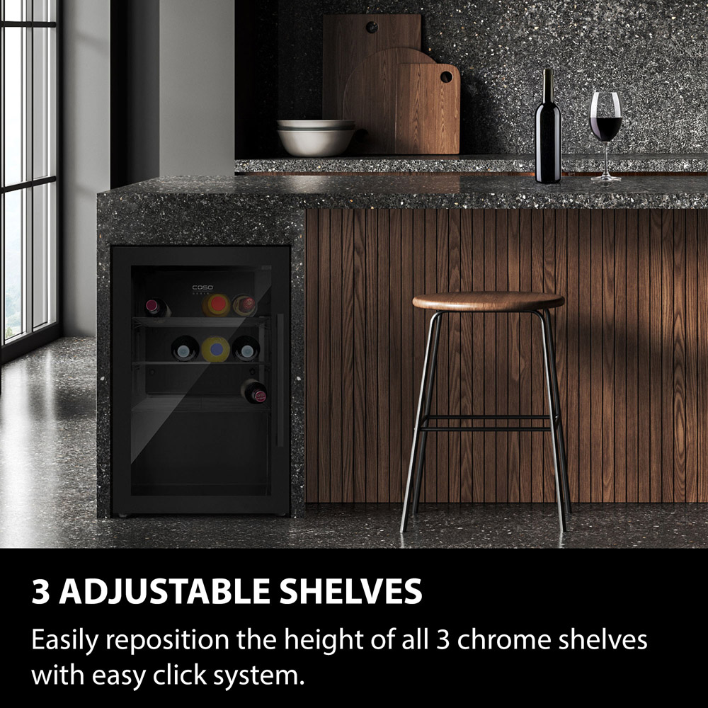 CASO Design 703 Black BBQ Wine Cooler with Left Hinge 63L Image 6