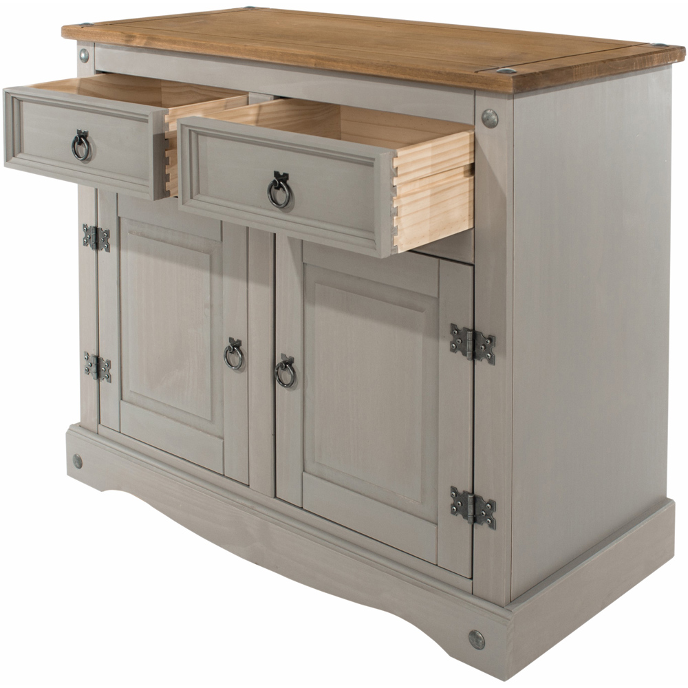 Core Products Corona 2 Door 2 Drawer Grey Small Sideboard Image 5