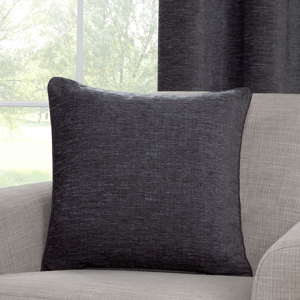 Delphine Chenille Cushion Charcoal Image 2