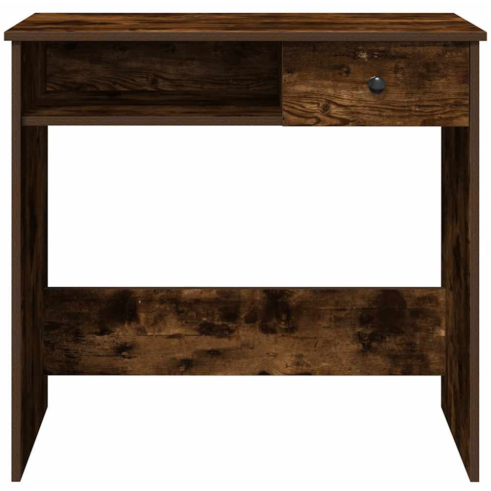 vidaXL Single Drawer Computer Desk Smoked Oak Image 4