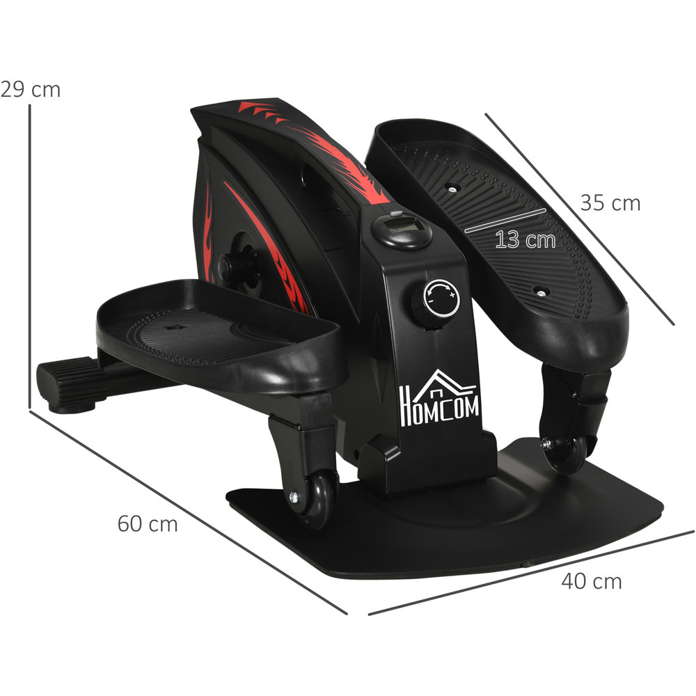 HOMCOM Black Under Desk Manual Mini Elliptical Bike with LCD Monitor Image 7