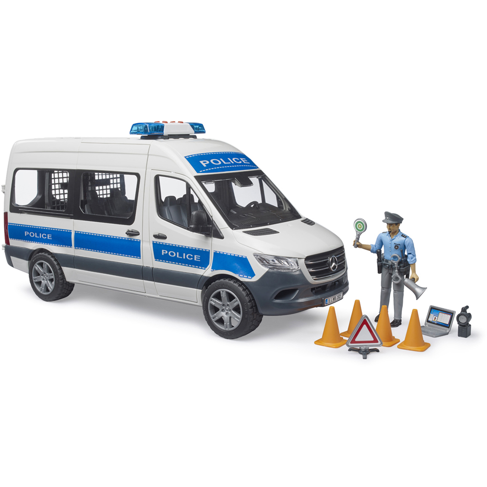 Bruder Kids MB Sprinter Police with Policeman and Light and Sound Module Playset Model Image 2