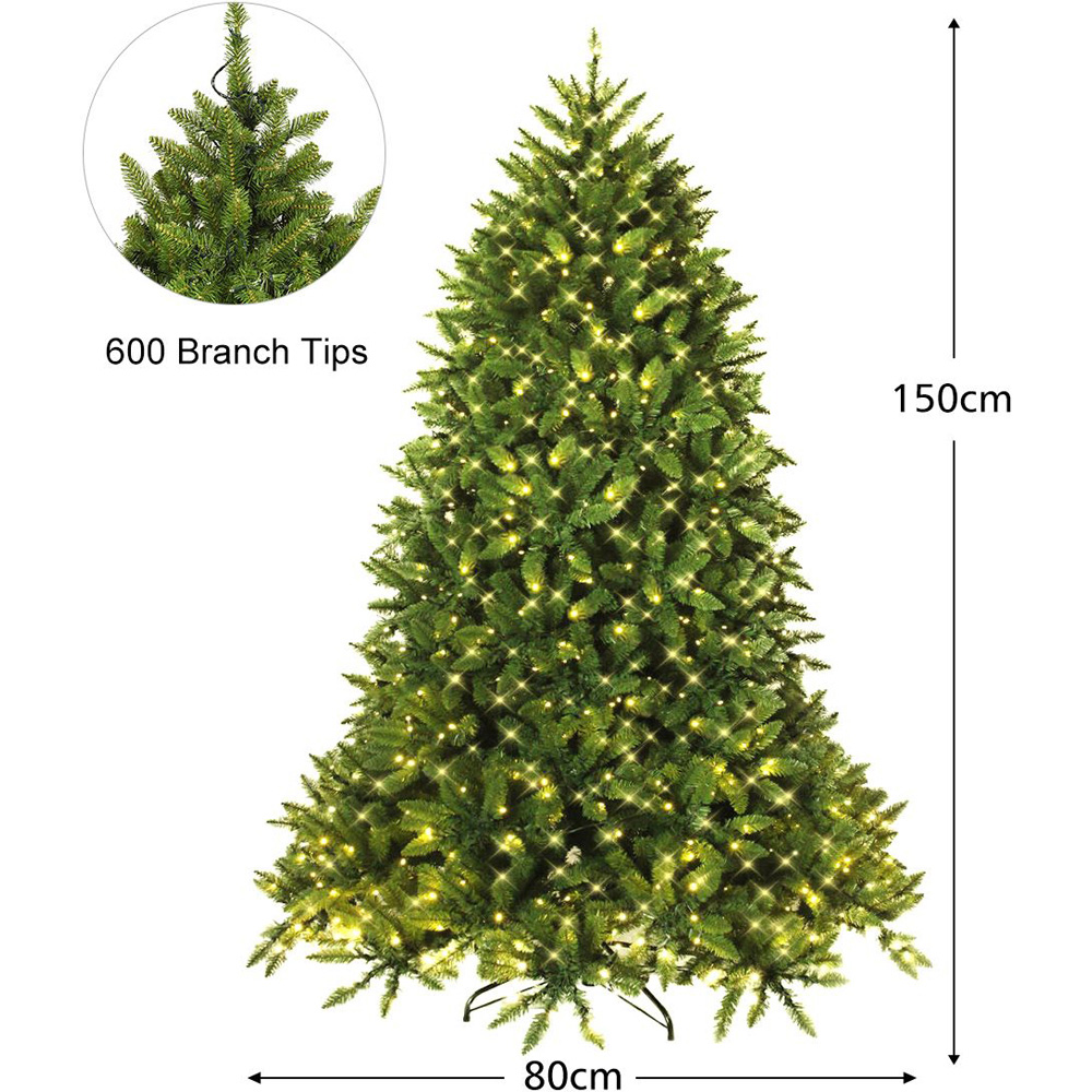 Costway Pre Lit Warm White LED Artificial Christmas Tree 5ft Image 9