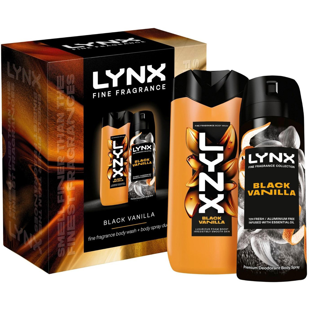 LYNX Fine Fragrance Black Vanilla Men's Body Wash and Body Spray Gift Set 2 Piece 2 Pack Image 7