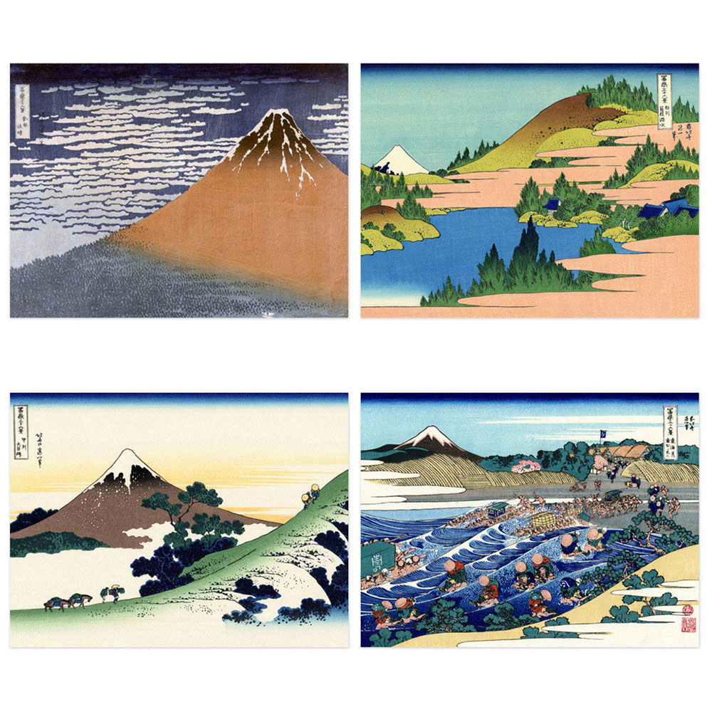 Artery8 Hokusai Views Mount Fuji Lakes Ukiyo-e Wall Art Print 30 x 41cm 9 Pack Image 3