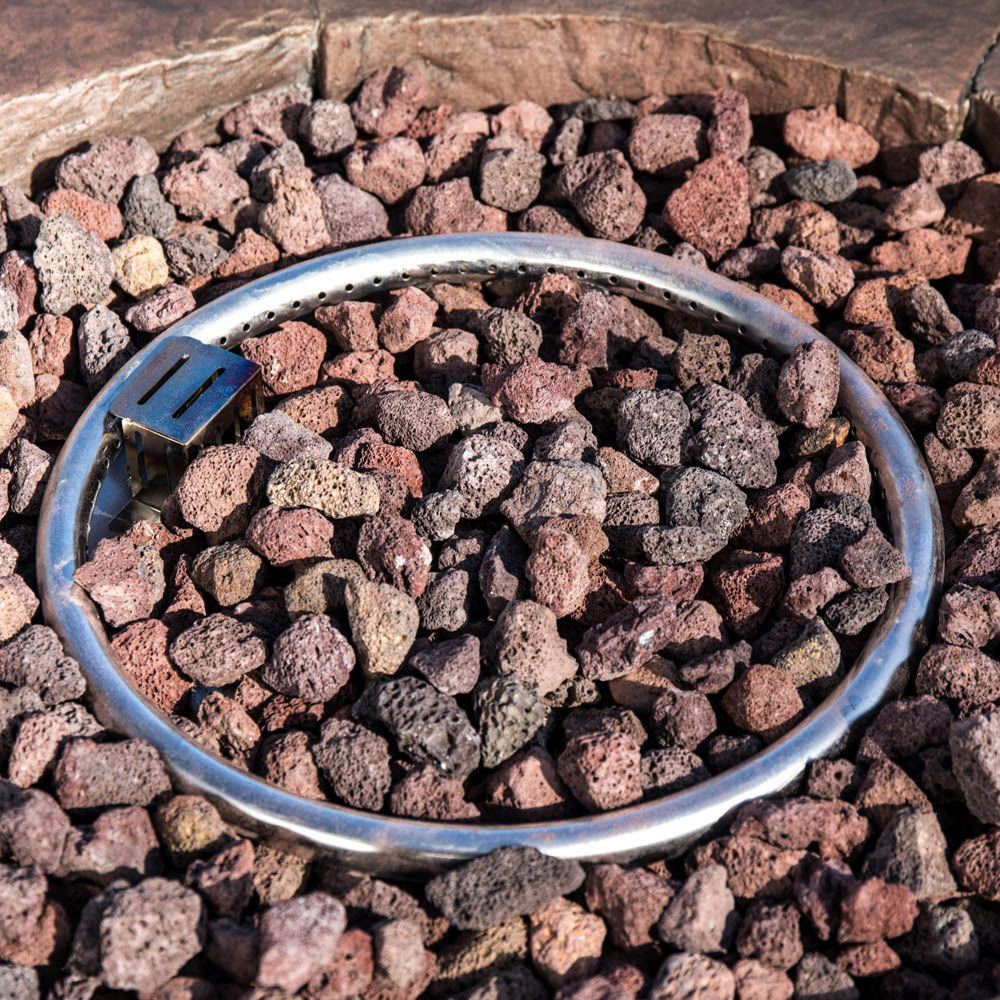 Teamson Home Round Stone Look Propane Gas Outdoor Fire Pit Image 5