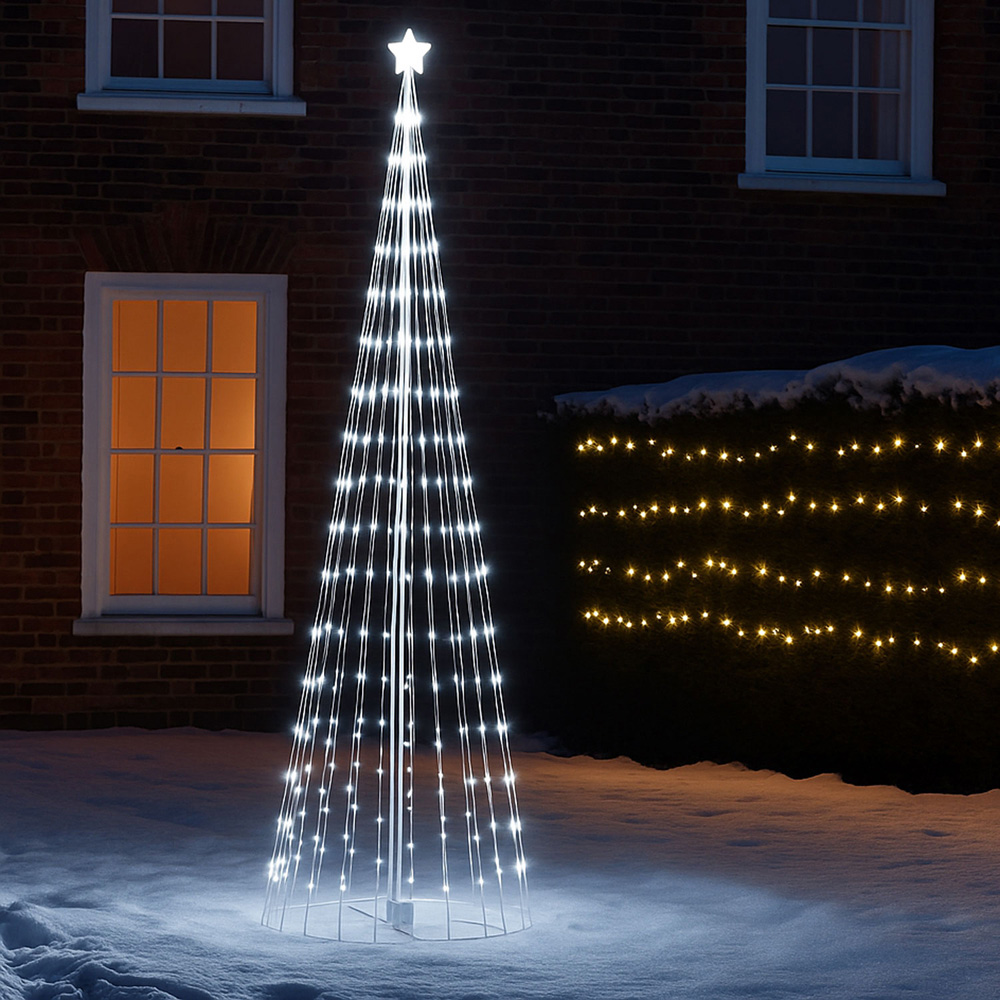 Neo Multicolour Waterfall LED Outdoor Christmas Tree with Remote 10ft Image 3