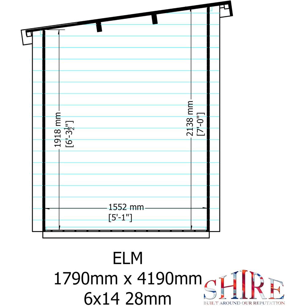 Shire Elm 6 x 14ft Contemporary Style Dual-Purpose Pent Log Cabin with Integral Storage Image 8