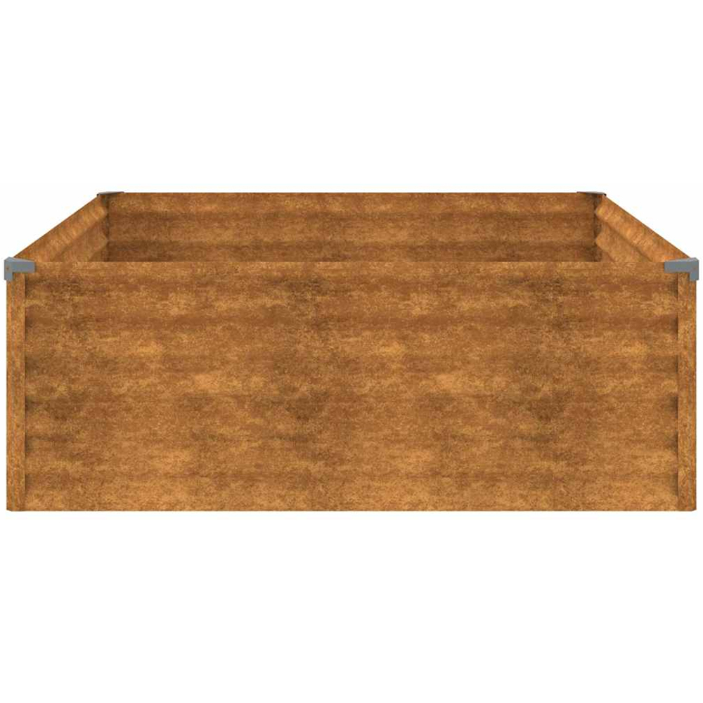 vidaXL Brown Corten Steel Raised Garden Bed 100 x 100 x 36cm Image 3