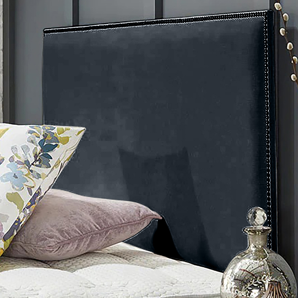 Eleganza Home Riely Small Double Charcoal Naples Strutted Headboard Image 1