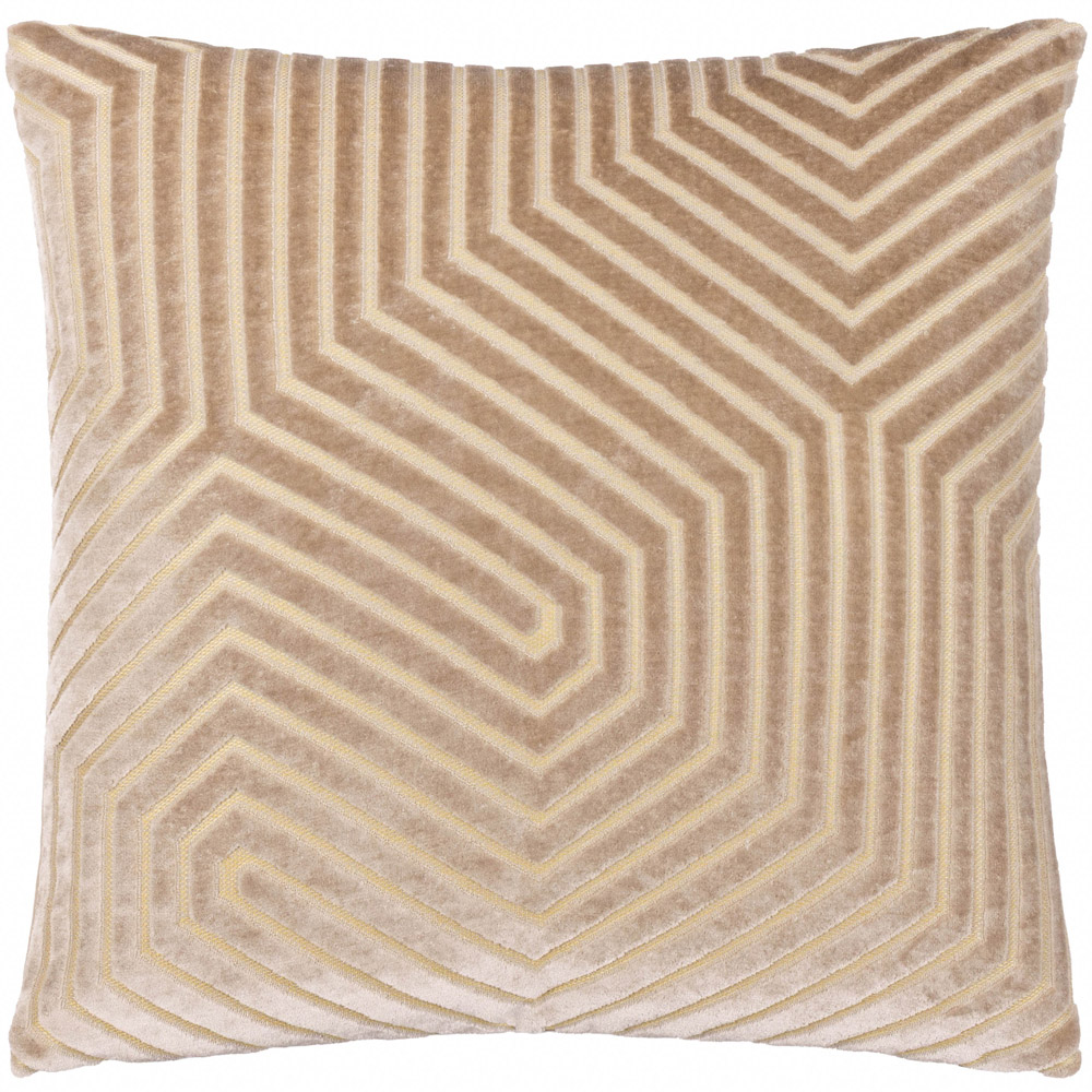 Paoletti Evoke Mink Cut Velvet Cushion 45 x 45cm Image 1