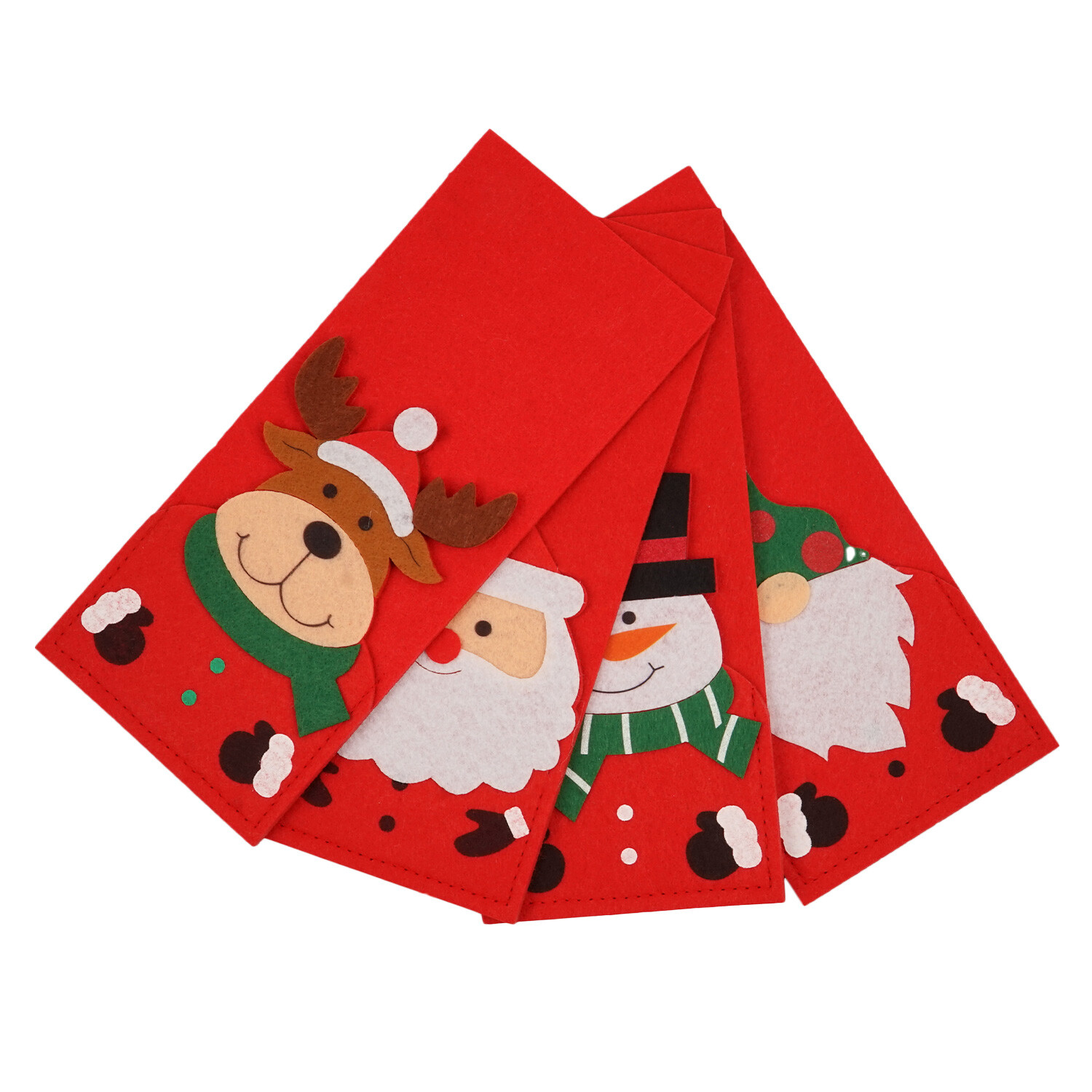 Christmas Cutlery Holders - Red Image 1
