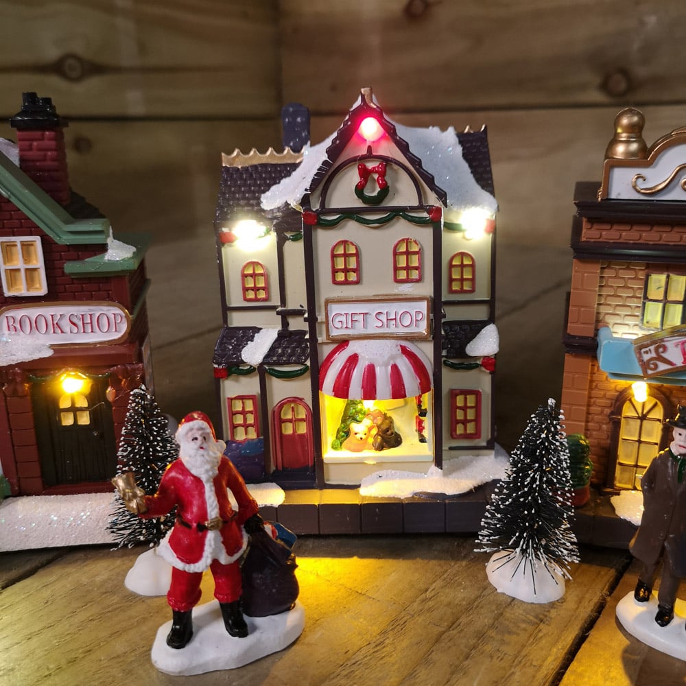 Samuel Alexander 17 Piece Victorian Lit Winter Village Scene Christmas Decoration Image 6