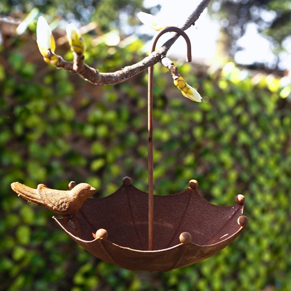 Marco Paul Cast Iron Umbrella Hanging Bird Bath Image 2