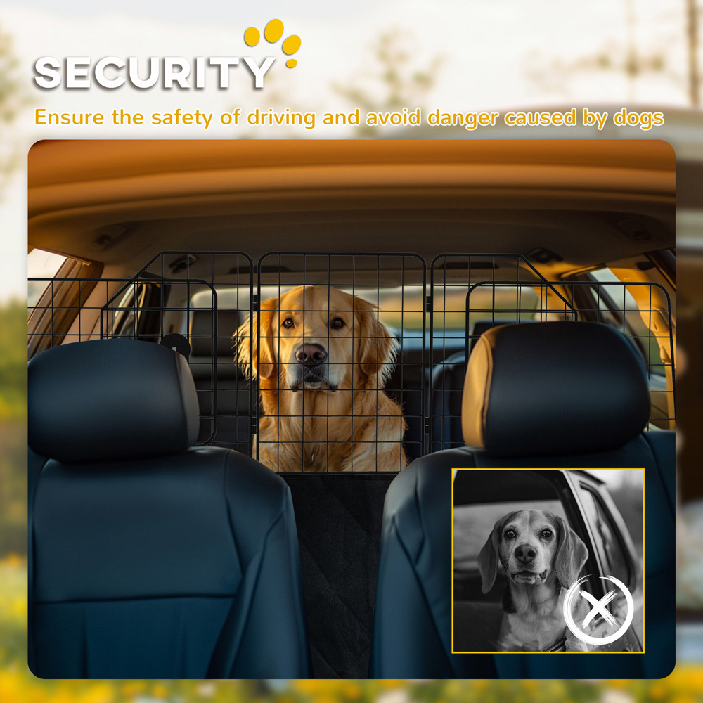 PawHut Dog Car Barrier with Adjustable Width Image 6