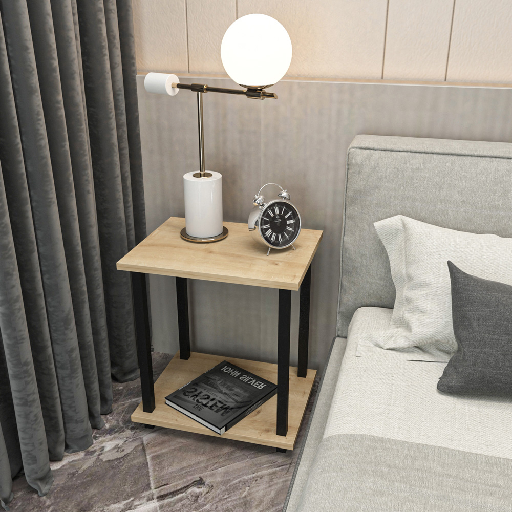 Decorotika Gurnee Black and Oak Side Table Image 5