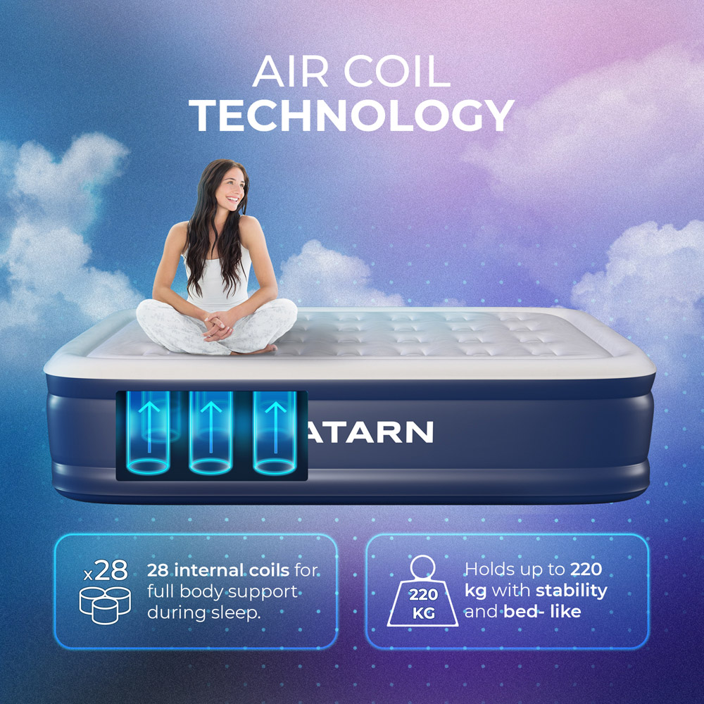 GATARN Double Air Bed with Built-in Electric Pump Image 2