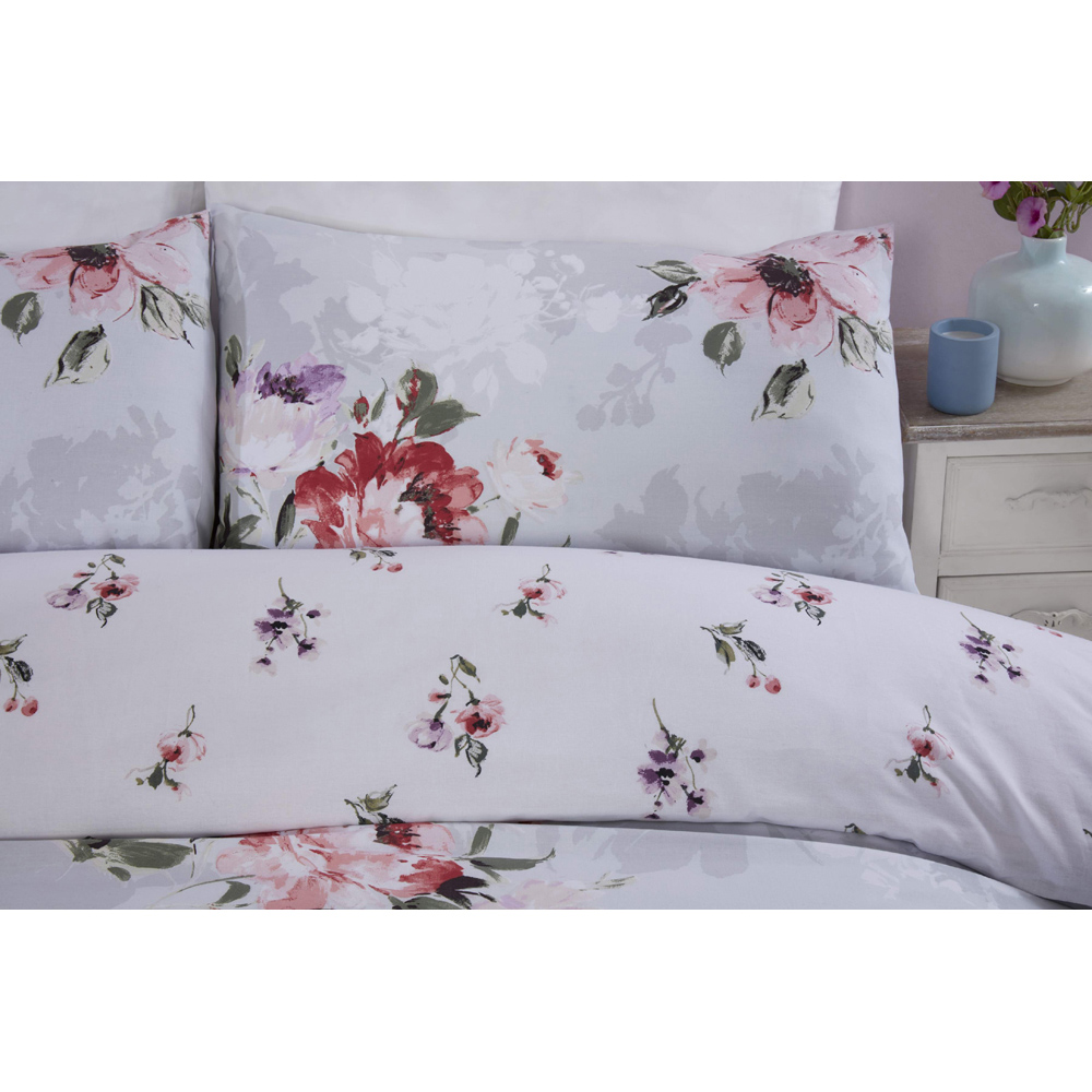 Rapport Home Margo Double Grey Microfibre Duvet Set Image 2