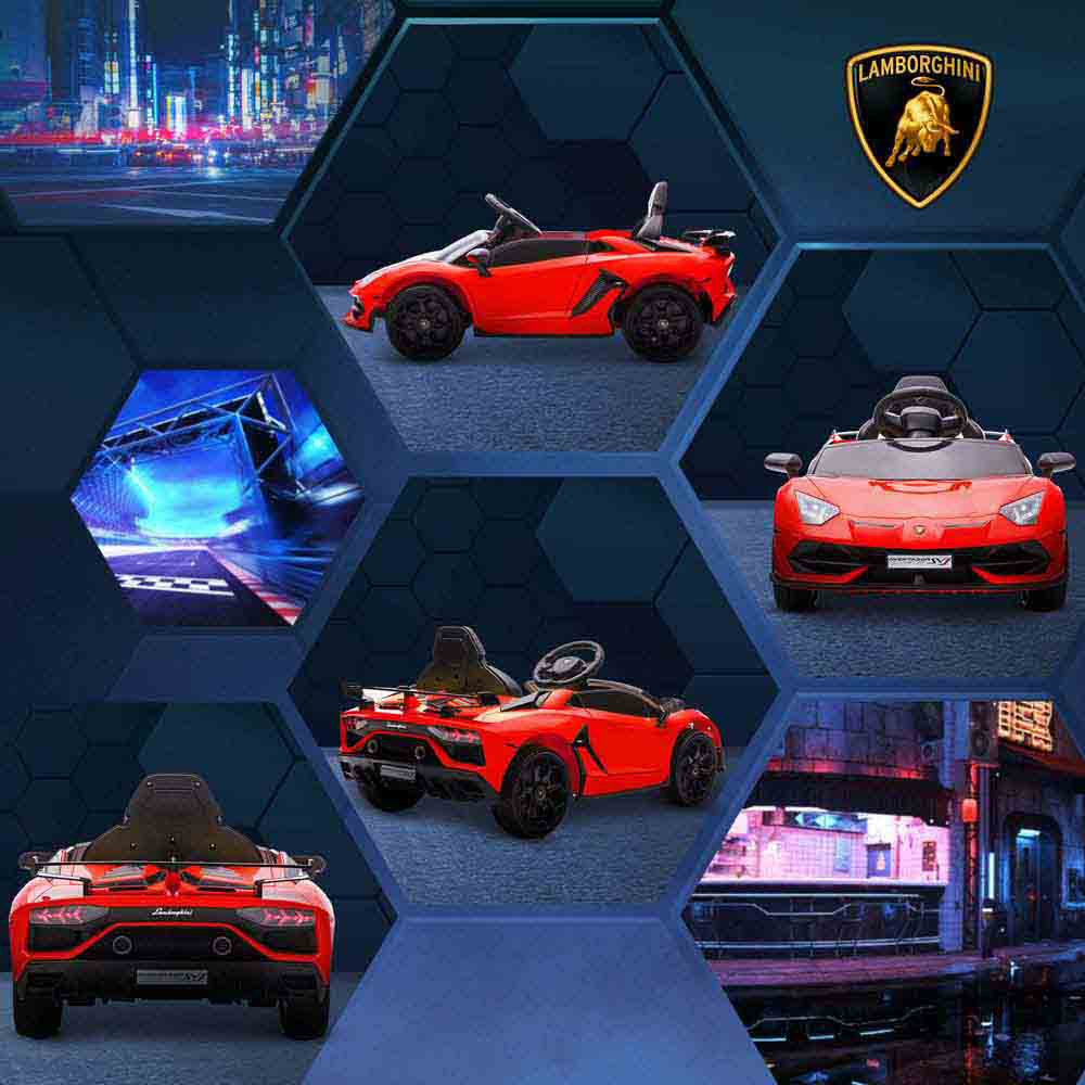 Tommy Toys Red Licensed Lamborghini Aventador Kids Electric Ride On Car Image 3
