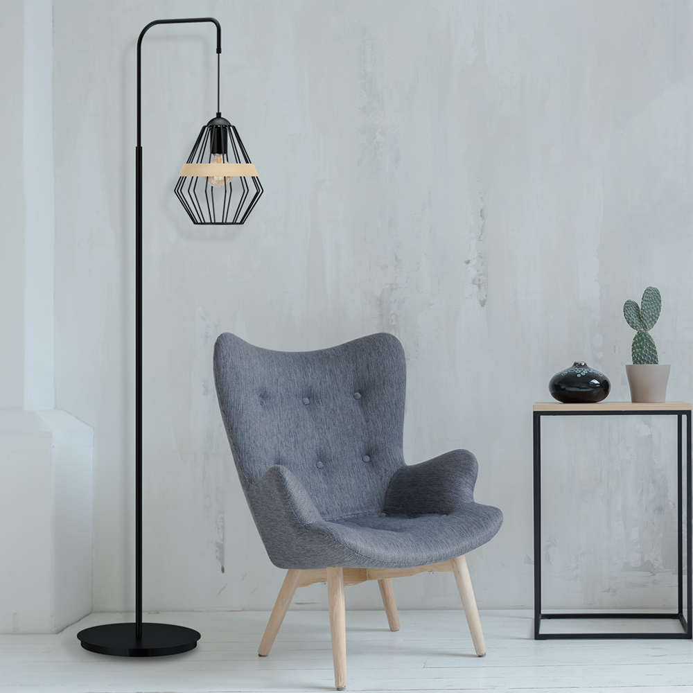 Milagro Cliff Black Floor Lamp 230V Image 6