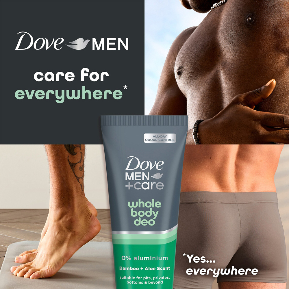 Dove Men+Care Whole Body Bamboo and Aloe Deodorant Odour Control Cream 75ml 6 Pack Image 5