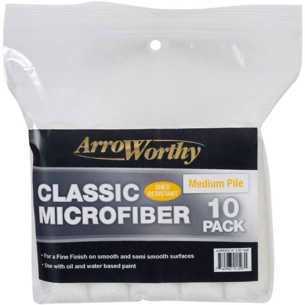ArroWorthy Classic 10 Pack 4 inch Medium Pile Microfibre Mini Roller Sleeve Image