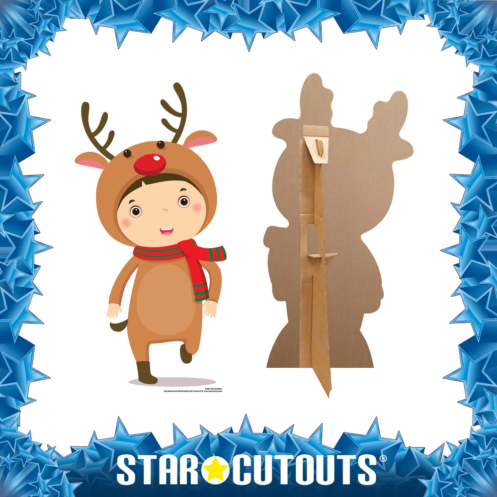 Star Cutouts Mini Reindeer Cardboard Cutout 3ft Image 3