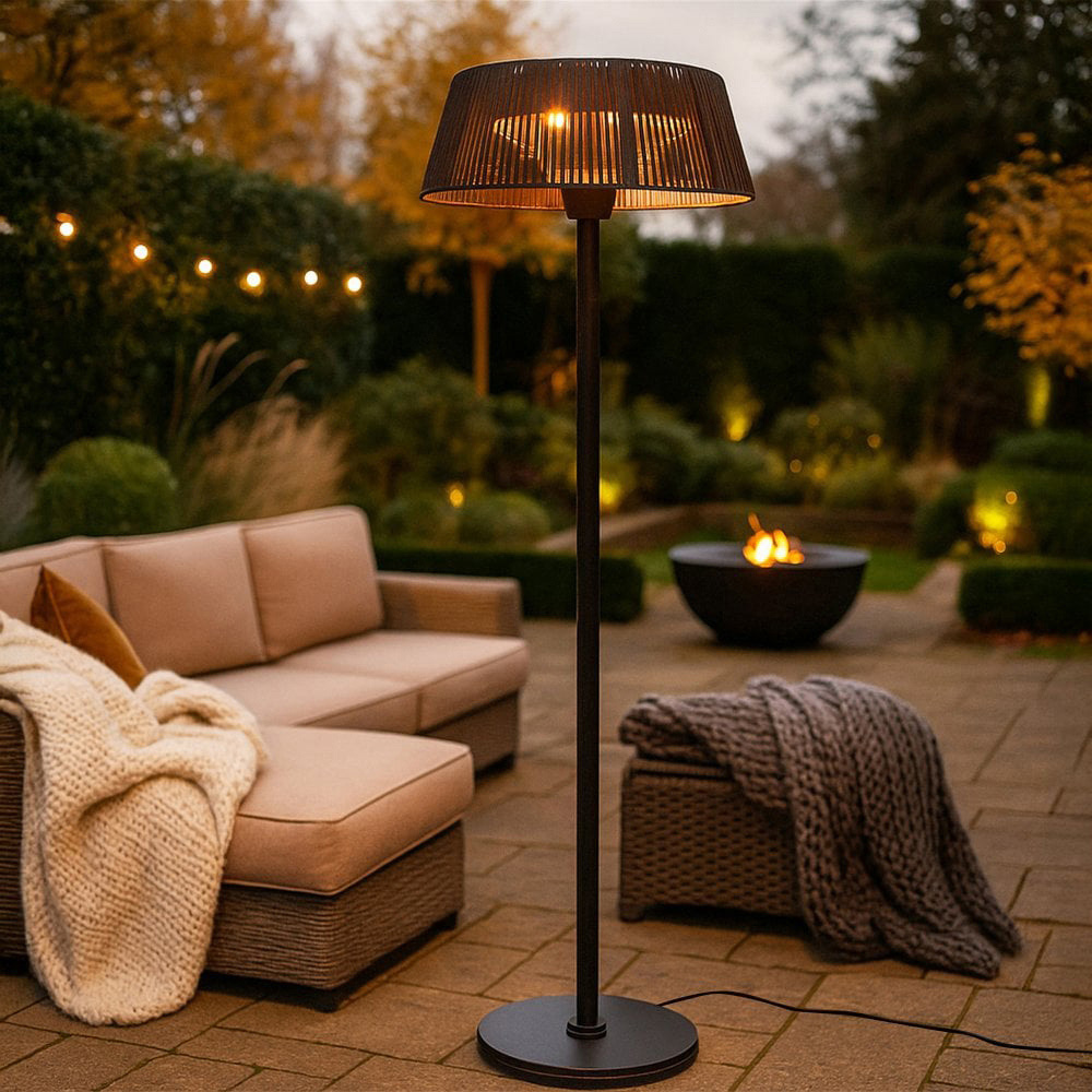 Jack Stonehouse Caldo Black Freestanding Lamp Halogen Patio Heater 2000W Image 4